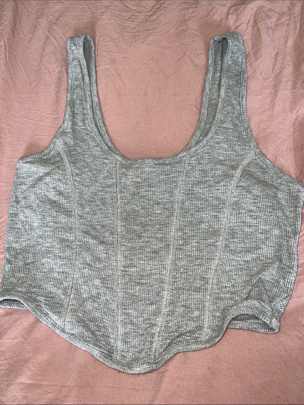 Bozzolo Heather Gray Ribbed Tank Bralette